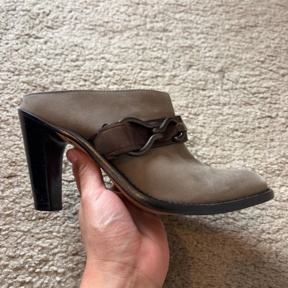 Cole Haan x Nike Air Tantivy Gray Leather Heeled Mules Size 8B